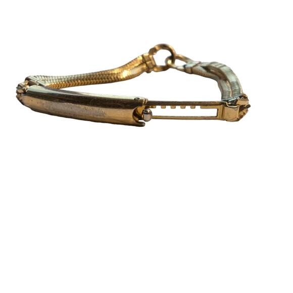 Vintage 40s Forstner 12K Gold Filled ID Double Square Snake Chain Bracelet - Picture 5 of 13